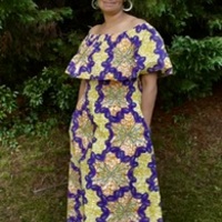 Sunset Bloom Off the Shoulder Cape Dress - Thumbnail 2