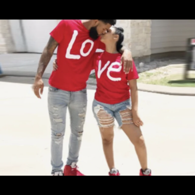 His & hers “love” matching t-shirts