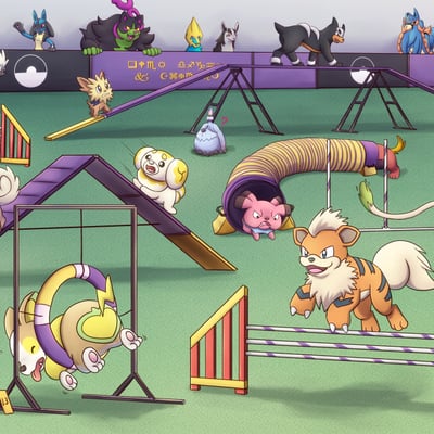 Poke dogs print