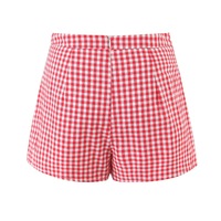 Plaid Short Skirt Culottes Square Neck Sweet Plaid Camisole Set - Thumbnail 4