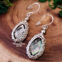 Sterling Silver Earrings w/Faceted Labradorite - Thumbnail 2