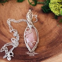 Sterling Silver Pendant w/Strawberry Quartz - Thumbnail 1