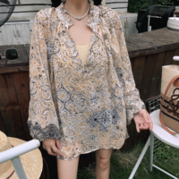 metallic thread print shirt - Thumbnail 2