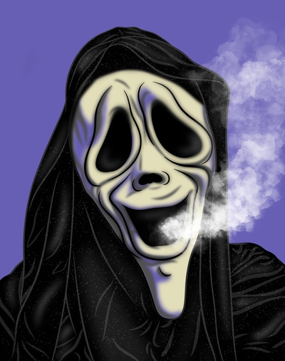 Smoking Ghost Print
