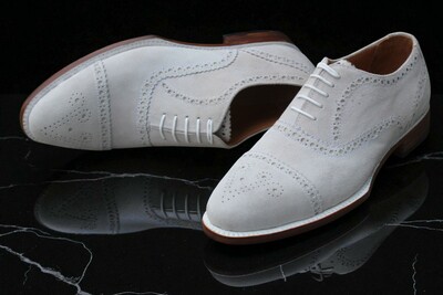 Crafted Leather Classic Genuine Suede Leather Oxford Dress Shoes