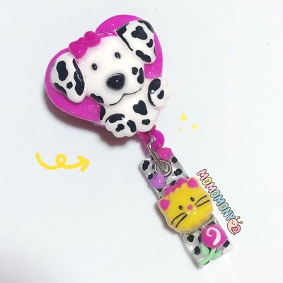 Kawaii spottie dottie heart badge reel sanrio characters