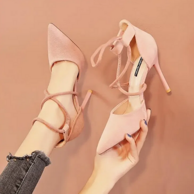 Chic suede pointed stiletto heels