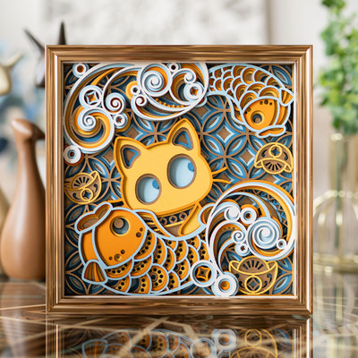 Stereowood kitty and koi personalized ornaments, creative gifts