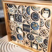 STEREOWOOD New Year Cat Layeedr Wooden Wall Art Unique Gift - Thumbnail 3