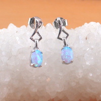 BOXED GIFT SET/925 Blue Opal Pendant & 18" Silver Chain/Blue Opal Necklace/Blue Opal Jewelry/Opal Jewellery/Opal Jewelery/October Birthstone/UK - Thumbnail 5