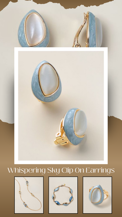 Whispering Sky Clip On Earrings