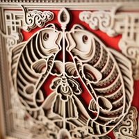 STEREOWOOD Fish Wooden Wall Art,Desktop decoration,Laser Cut Arts and Cra,3d art - Thumbnail 5