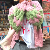 PATCHWORK STRIPED KNIT CARDIGANS  - Thumbnail 1