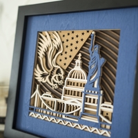 STEREOWOOD America Multi-Layer Wooden Wall Art, Creative Gifts, Laser Cut - Thumbnail 7