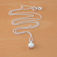 BOXED GIFT SET/Sterling Silver White Opal Solitaire Pendant & Chain/Silver Opal Necklace UK/Opal Jewellery/Opal Jewelry - Thumbnail 2
