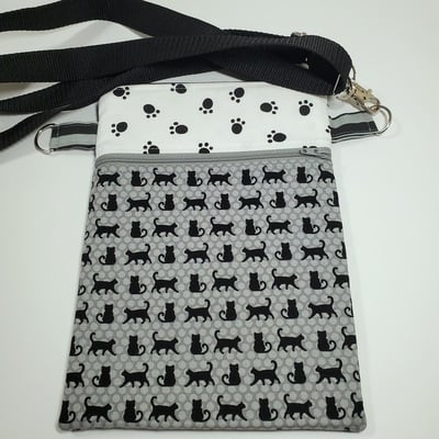 Black cat parade crossbody bag
