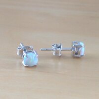 BOXED GIFT SET/925 White Opal Pendant & 18" Silver Chain/White Opal Necklace/Opal Jewellery/Opal Jewelry/Opal Jewelery/October Birthstone/UK - Thumbnail 5