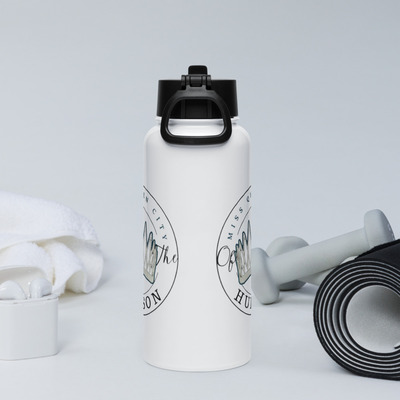 Qcoth stainless steel water bottle with straw lid
