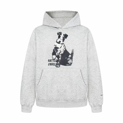 Retro puppy print hoodie