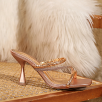 Elegant Crystal Embellished Women Rhinestone Sandals - Thumbnail 2
