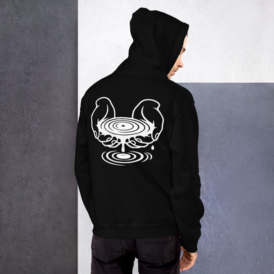 Metamelos "drip signal" hoodie  embroidered static skull front, record pool back print