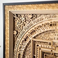 STEREOWOOD Kalachakra Mandala Multi-Layer Wall Art, Mandala Laser Cut, Rustic Home Wood Wall Art, 3D wall art,Mandala Svg,Wood Mandala - Thumbnail 8