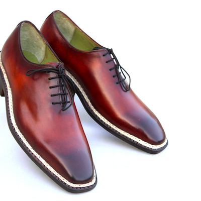 Crafted leather classic new brown patina norwegian welted dress shoes