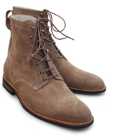 Crafted Leather Classic Men Brown Suede Leather Ankle Dress Boot - Thumbnail 2