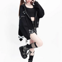Hikigawa Chic Casual Loose Rabbit Ear Hoodie - Thumbnail 2