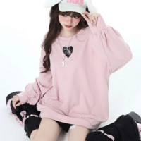 Hikigawa Vintage Lace-Up Loose Fit Harajuku Hoodie - Thumbnail 2