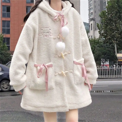 Preppy Style Oversized Hooded Jacket