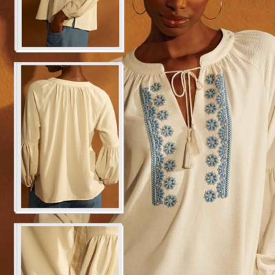 Tassel front blouse - final sale - Thumbnail 1