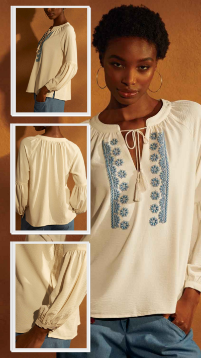 Tassel Front Blouse - FINAL SALE