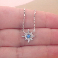 BOXED GIFT/Sterling Silver Blue Opal & Cz Star Necklace/Star Jeweller/Star Jewelry/Opal Necklace/Opal Jewellery/Opal Jewelry/UK - Thumbnail 3