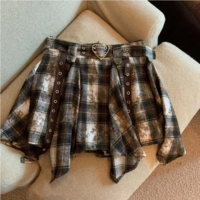 Irregular Hem Gothic Grunge High Waist Skirt - Thumbnail 5