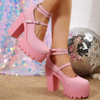 Chunky Heels Platform Fashion Shoes - Thumbnail 2