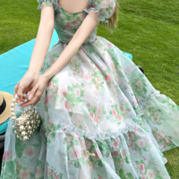 Vintage Floral Evening Midi Maxi Dress - Thumbnail 1