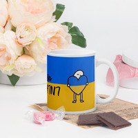Slava Ukraini white glossy mug - Thumbnail 2