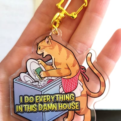 Tired cat charm