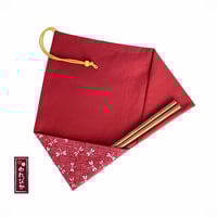 Japanese Cotton Chopstick Sleeve – Red Dragonfly Pattern (MCC0004-12-RE) - Thumbnail 5