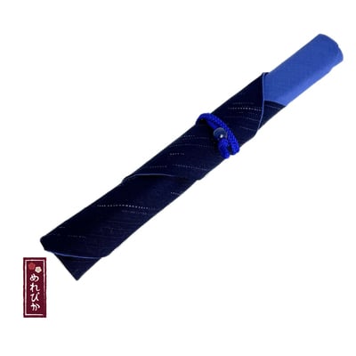 Japanese Cotton Chopstick Sleeve – Navy Stripe Pattern (MCC0004-14-NV)