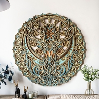 STEREOWOOD Mystic Deer Multi-Layer Wall, Large Geometric Wood Wall Art - Thumbnail 1