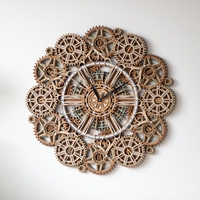 STEREOWOOD Celestial Gear Wall Clock, 3D Geometric Wood Art, Multi-Layer Mandala Clock, Handmade Wood Decor, Modern Wall Art for Home Office - Thumbnail 1