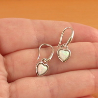 BOXED GIFT/Sterling Silver White Opal Heart Earrings/Opal Heart Drop Earrings/Opal Jewellery/Opal Jewelry/October Birthstone/UK - Thumbnail 2