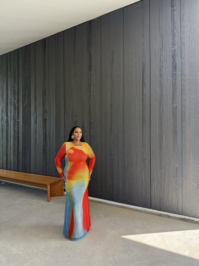 Abstract Maxi Dress