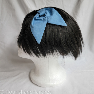 Cotton draped hair bow