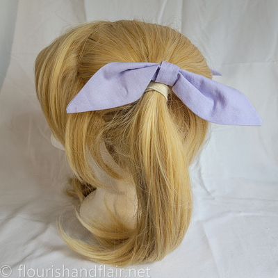 Set of 2 long cotton hair bows