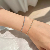 Stainless Steel Zirconia Tennis Bracelet – Gold/Silver - Thumbnail 1