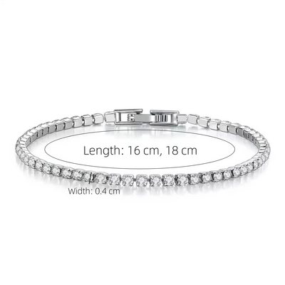 Stainless steel zirconia tennis bracelet – gold/silver