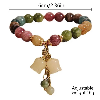  Natural Stone Bracelet Elegant Lily of The Valley Flower